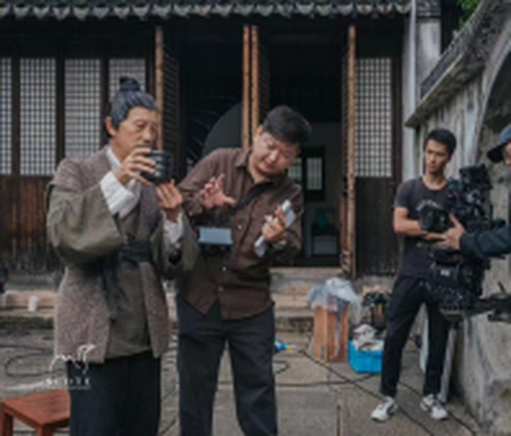 外景拍摄沟通现场
