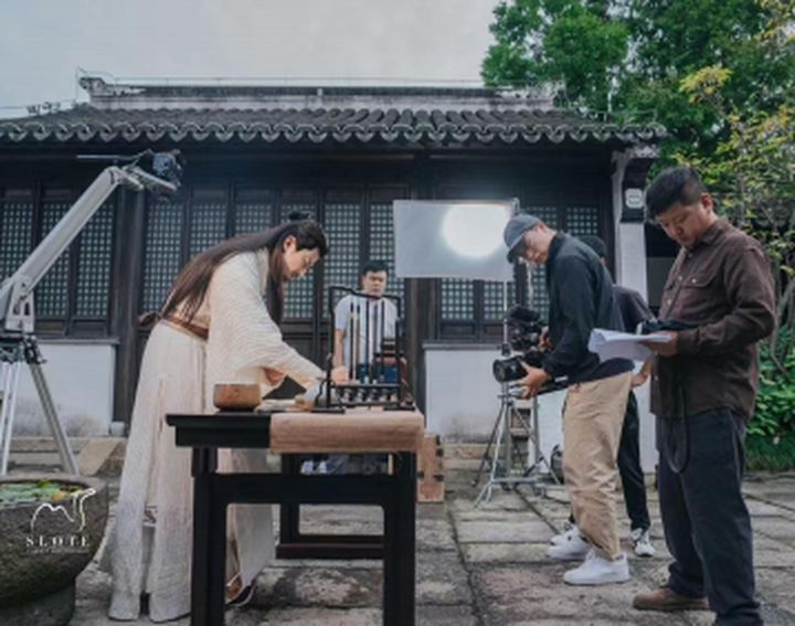 园林场景拍摄现场